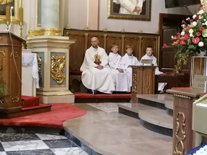 Dzieci z pielgrzymką u Matki Bożej Kalwaryjskiej
